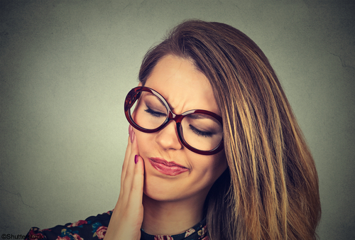 Woman with a toothache