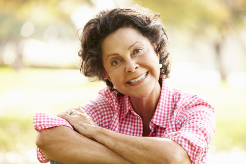 Elderly woman smiling