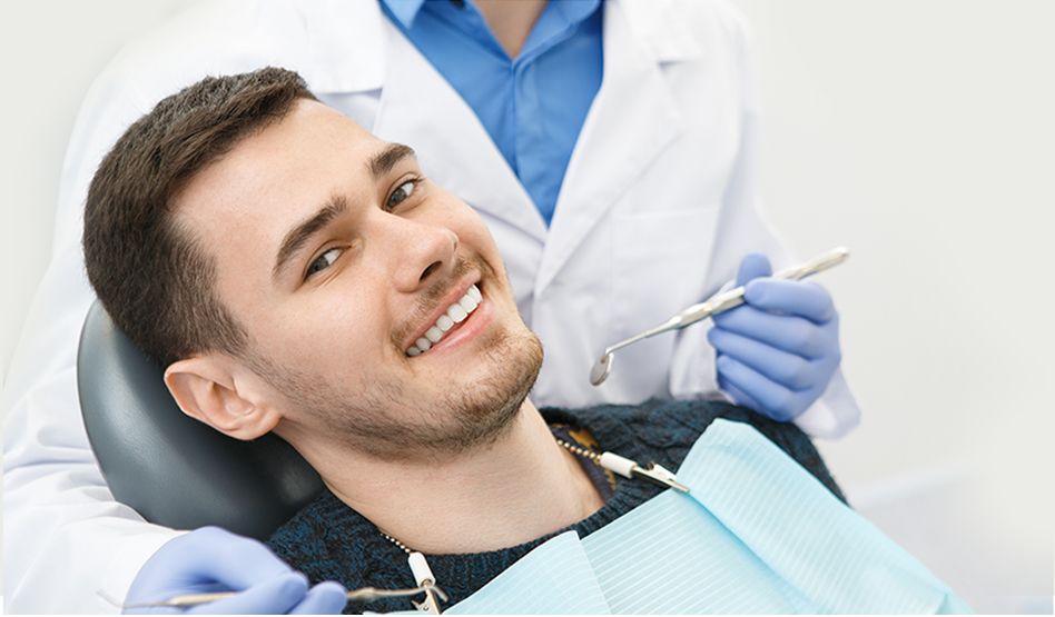 Patient with dentist